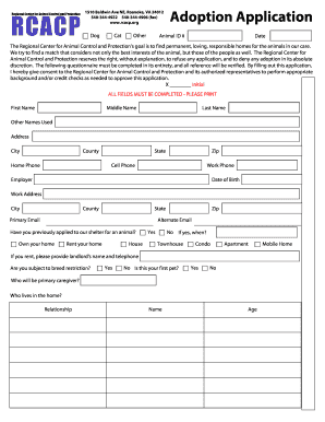 Rcacp Adoption  Form