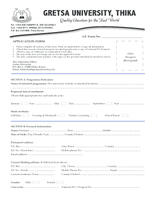 Gretsa University Online Application  Form
