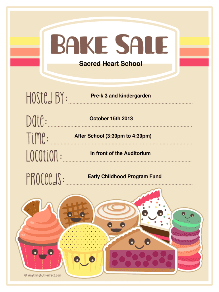 Bake Sale Flyer  Form