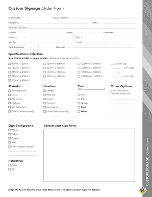 Custom Signage Order Form BRSEAb