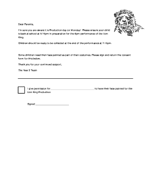 Face Painting Consent Form Template