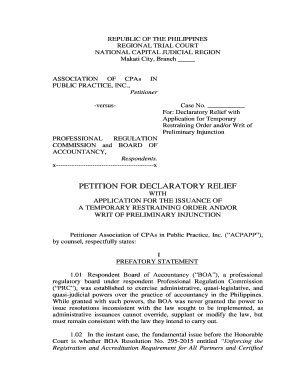 Declaratory Relief  Form