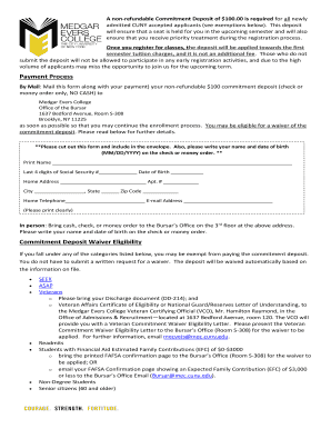 Cuny Commitment Deposit  Form