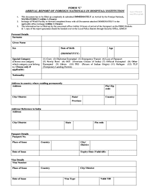 Form C for Hospital