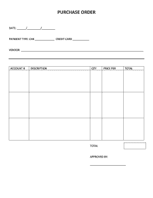 Church Purchase Order Form