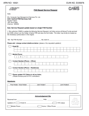 Cams Pan Updation Form