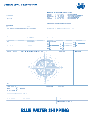 Booking Notes Example  Form