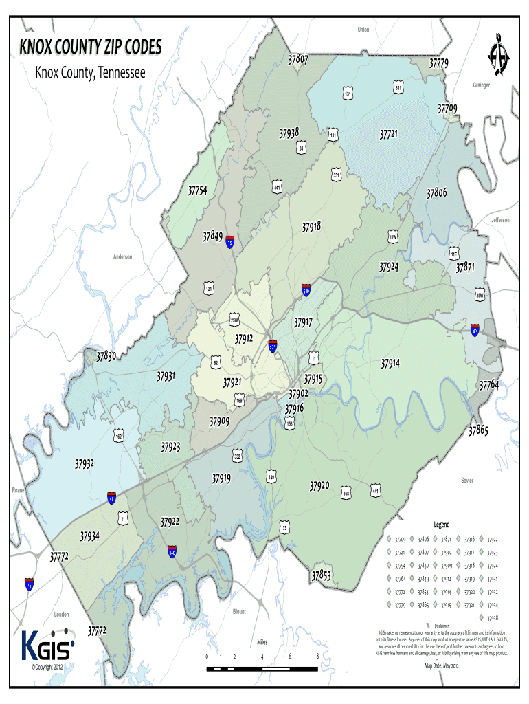 Knoxville Zip Code Map  Form
