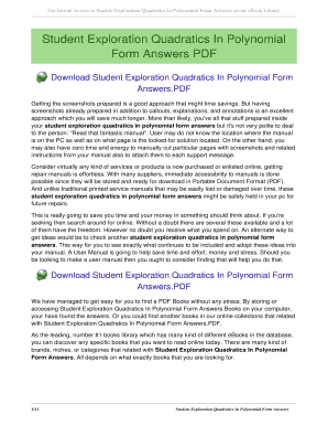 Quadratics in Polynomial Form Gizmo Answer Key