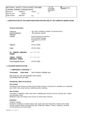 MATERIAL SAFETY DATA SHEET 824 0082 CHROMA CHEM TITANIUM WHITE  Form