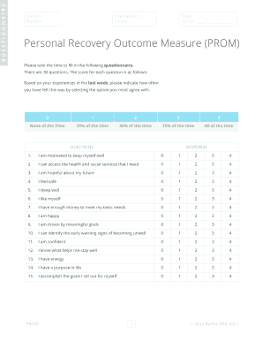Personal Recovery Outcome Measure PDF  Form