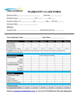 Battery Claim Form