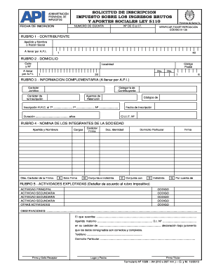 Formulario 1029 API