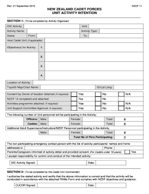 Rev 21 September NZCF 11 NEW ZEALAND CADET FORCES 1squadron Org  Form