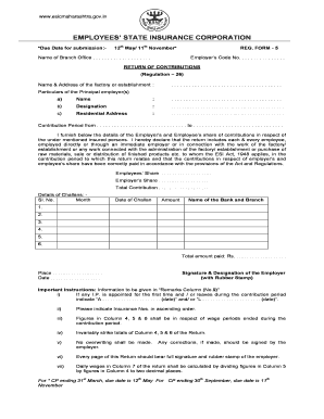 Form 86 Esic