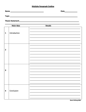 Multiple Paragraph Outline  Form