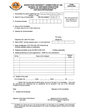 Exam Application and Hall Ticket BU ICAI Buc Edu  Form
