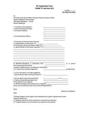 RTI Application Form FORM a See Rule 31 Zpmidwest