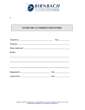 Overtime Authorization  Form