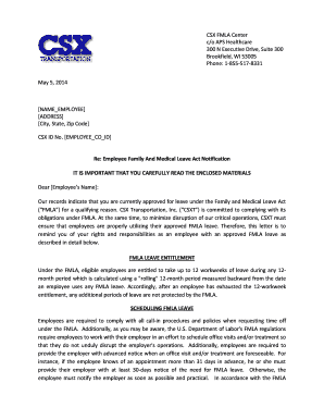 Csx Fmla Number  Form