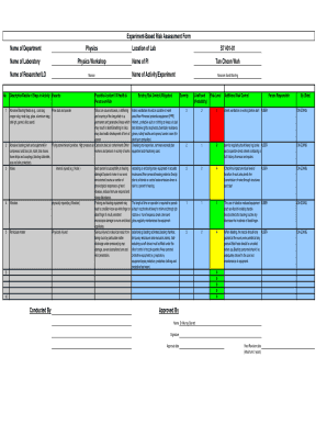 Risk Assessment Laboratory Example  Form