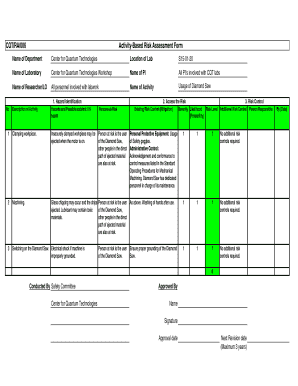 Lab Risk Assessment Example  Form