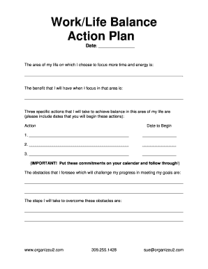WorkLife Balance Action Plan BRaganb BStoreb  Form