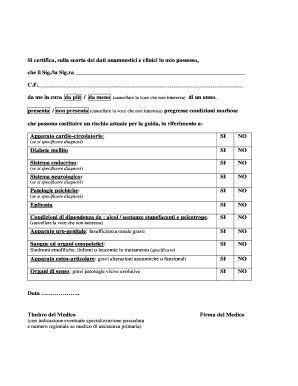 Si Certifica Sulla Scorta Dei Dati Anamnestici E Clinici Aslmi2  Form