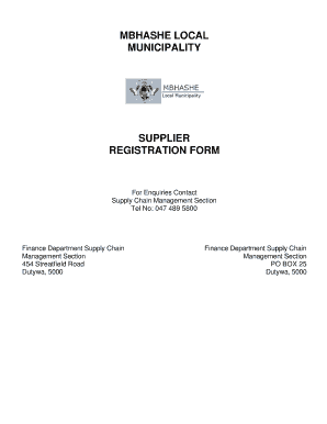 Mbhashe Local Municipality  Form