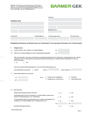 Entgeldbescheinigung  Form