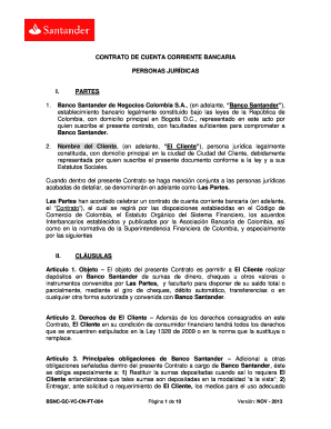 Ejemplo De Contrato De Cuenta Corriente  Form