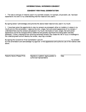 Veneers Consent Form