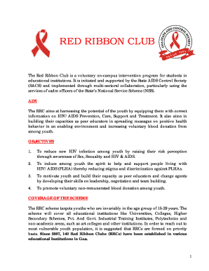 Red Ribbon Club  Form