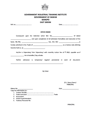 Office Order Format