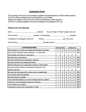 Usa Hockey Player Evaluation Form
