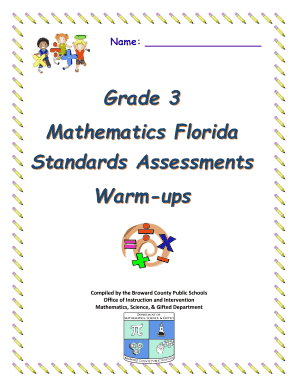 Grade 3 Fsa Warm Ups  Form