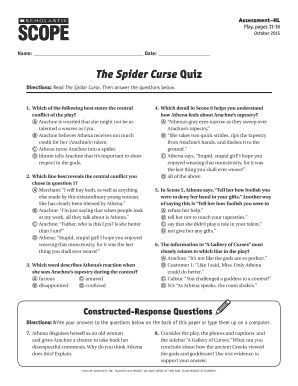 The Spider Curse Quiz Answers  Form