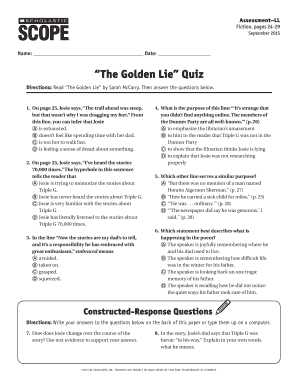 The Golden Lie Quiz Answers  Form