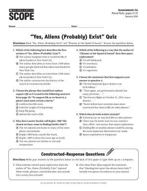 Yes, Aliens Probably Exist Quiz Scope Scholastic  Form