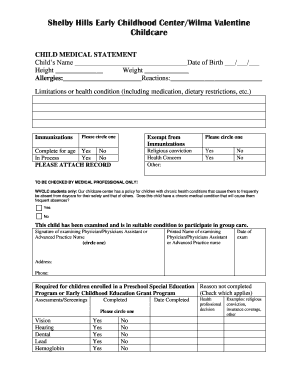 Medication Form Childcare