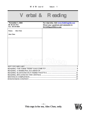 Wizard W6 PDF  Form
