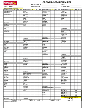 Crown Inventory Sheet Crown Relocation  Form