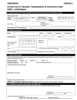 PATIENT SAFETY INCIDENT MANAGEMENT Amp REPORTING FORM PART Htintan Moh Gov