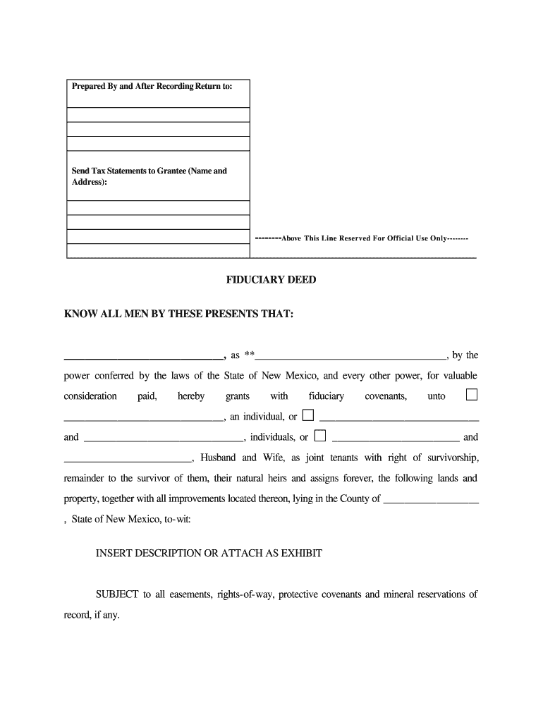 Fiduciary Deed  Form