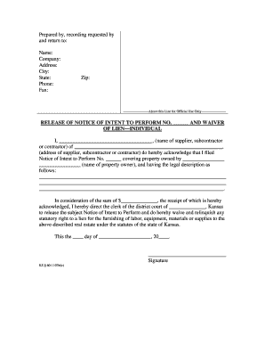 Contractor Lien Release Form PDF