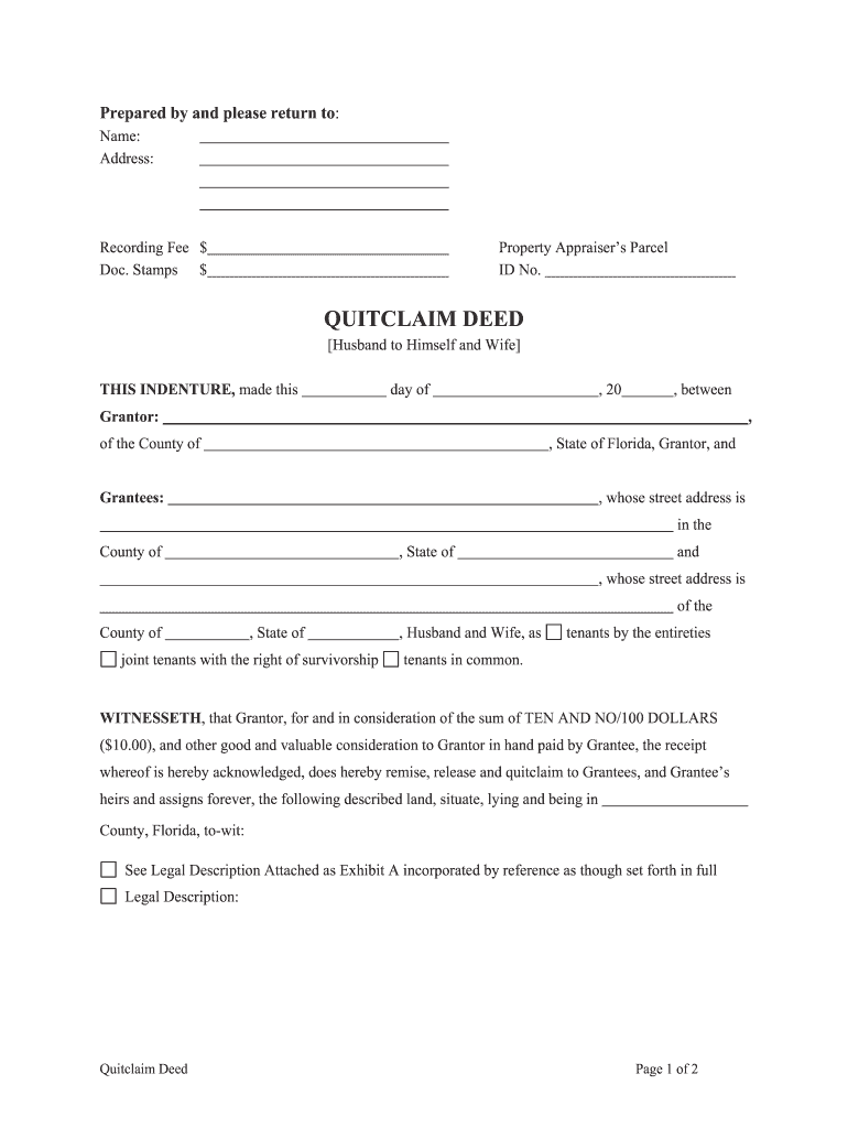 Quit Claim Deed - Fill Out And Sign Printable Pdf Template Signnow
