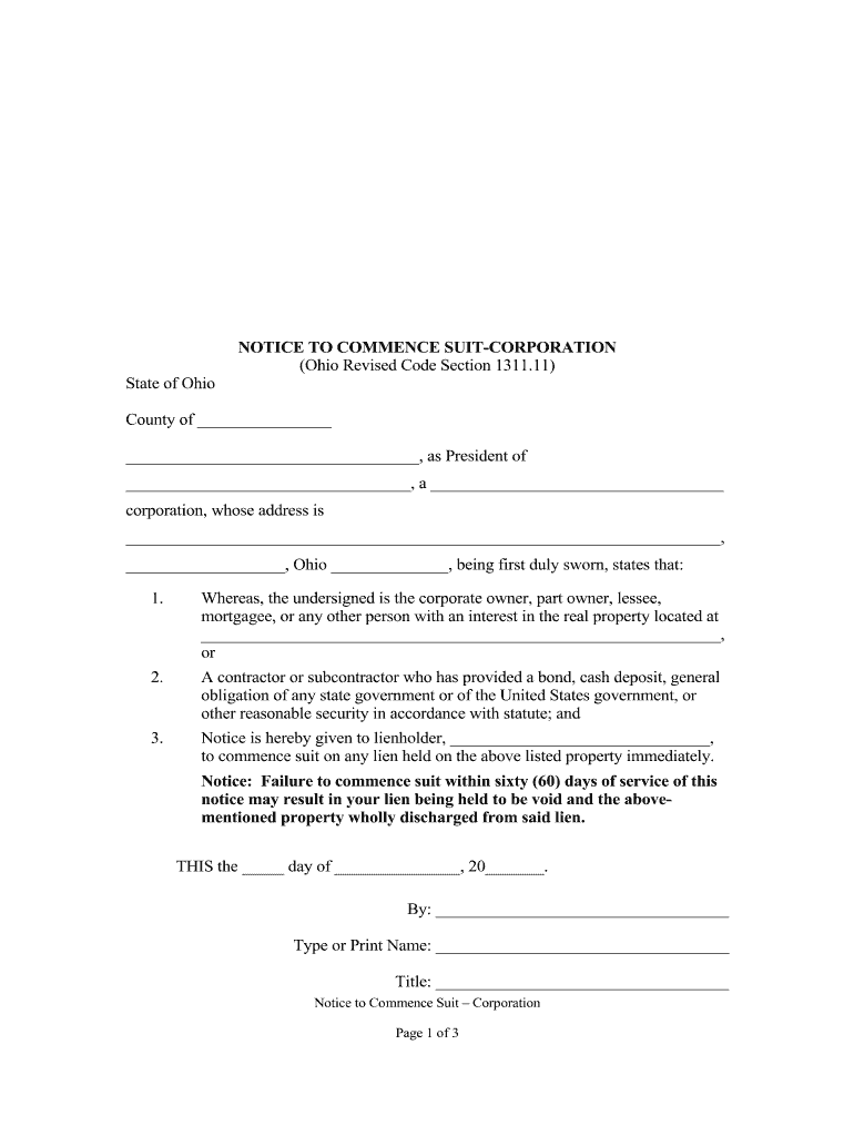 Suit Ohio  Form