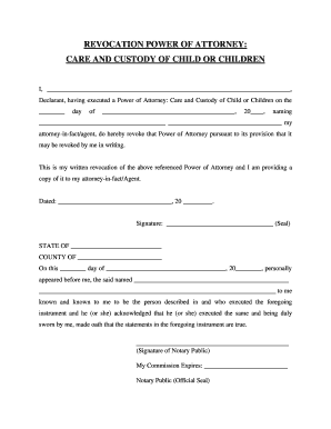 North Carolina Minor Child Power of Attorney Form