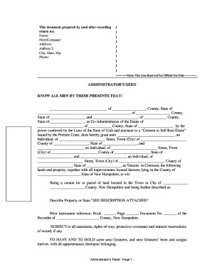 Fiduciary Deed Nh  Form