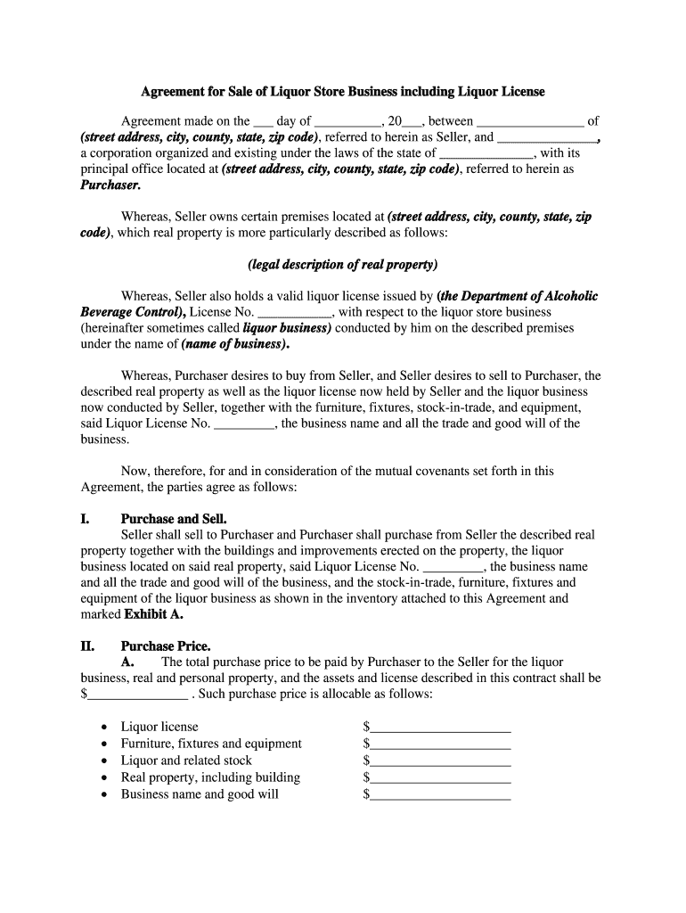 Liquor License  Form